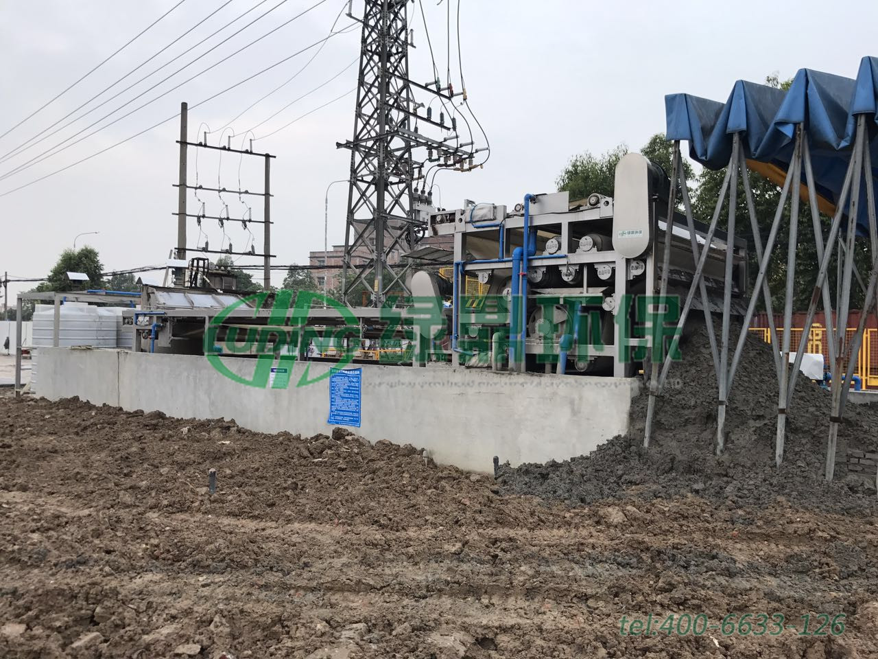 中鐵七局建筑打樁泥漿帶式壓濾機處理案例現場 1 中鐵七局建筑打樁泥漿帶式壓濾機處理案例現場 1